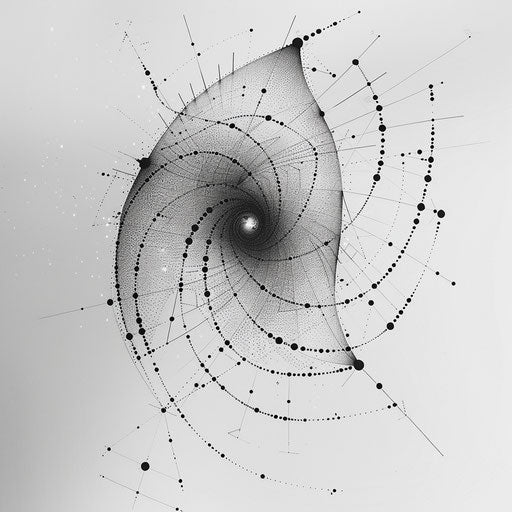 Geometric tattoo concept of a galactic spiral