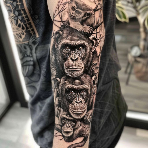 Wildlife arm tattoo in the style of Humberto Ramos