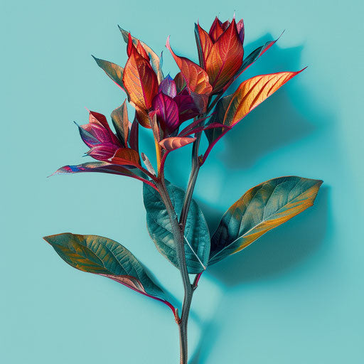 Hyper-realistic photography clipart with a flat teal background