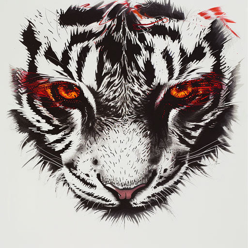 Bold and dramatic tattoo sketch of tiger eyes