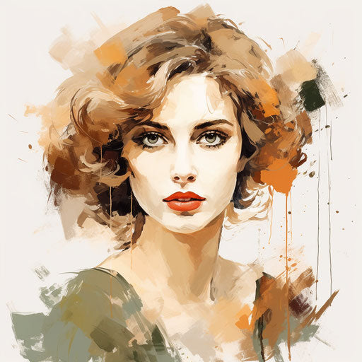 Retro clipart in the style of Oil painting, on a white background