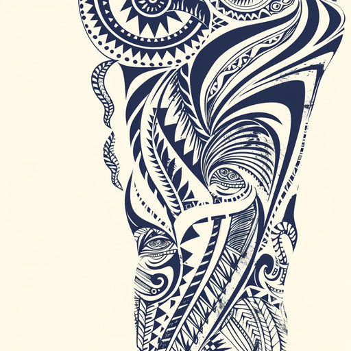 Traditional Polynesian nautical sleeve tattoo