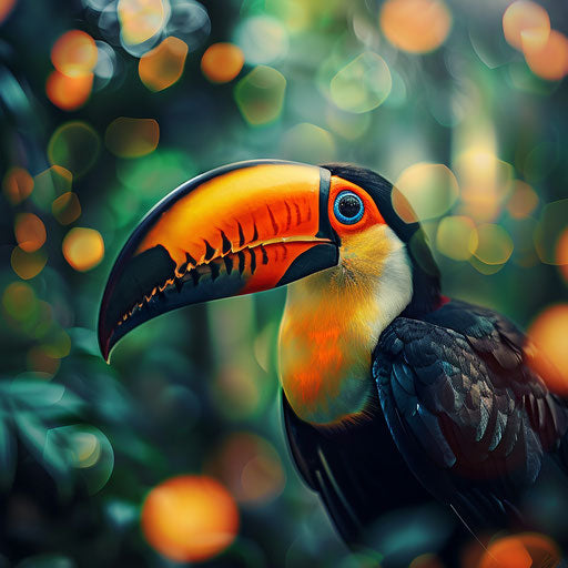 Curious toucan in the style of Ashraful Arefin