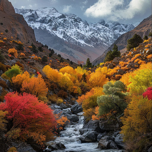 Toubkal with vibrant autumn colors
