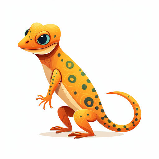Minimalist gecko clipart on white background