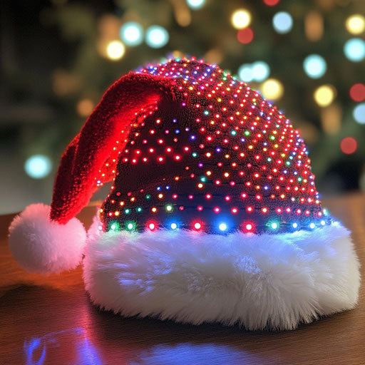 Twinkling Santa hat synced with Christmas carols