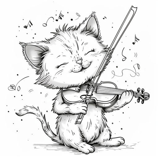 Cat playing violin