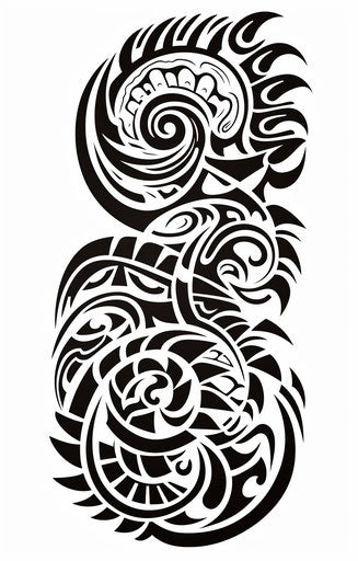 Tribal design in serpentinata Maori style, contemporary siren