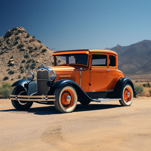 Vintage car in black and white