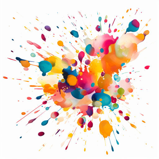 Confetti clipart in the style of Oil painting on white