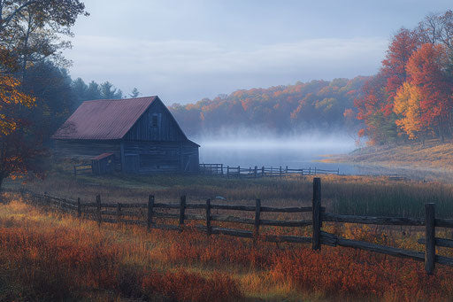 Picturesque autumn scene in the heart of New England