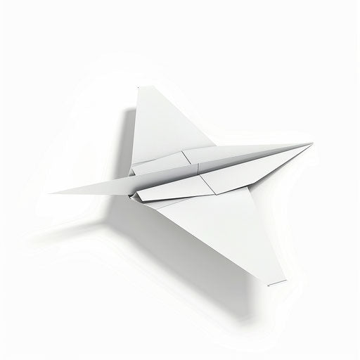 Paper airplane clipart with photo realistic style on white background