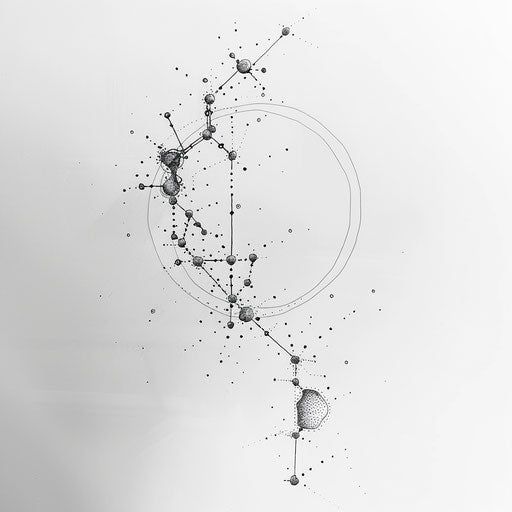 Flat tattoo sketch of the Aquarius constellation