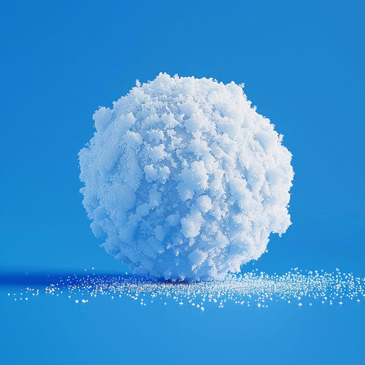 Realistic snowball on royal blue background