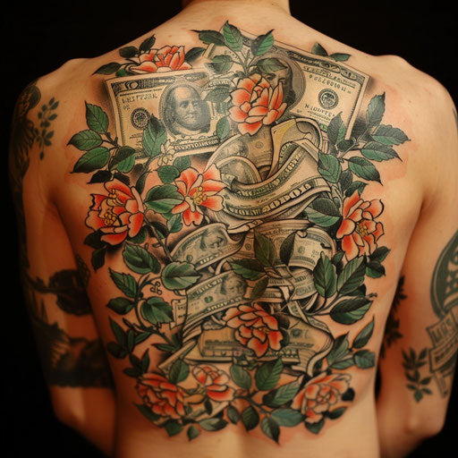 Money tattoo with classic Americana style