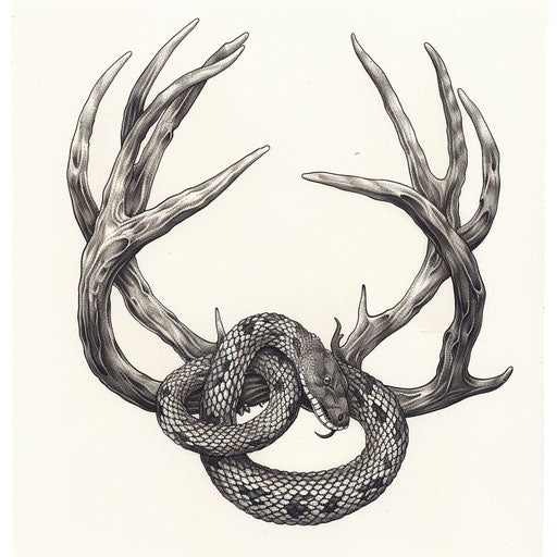 Danger and beauty of the hunt in a tattoo design
