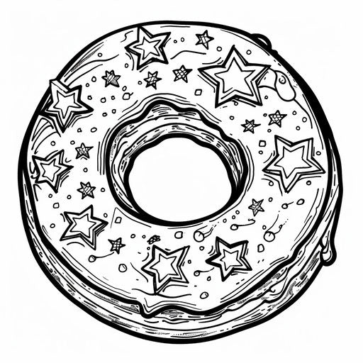 Donut decorated with stars and stripes for a festive look