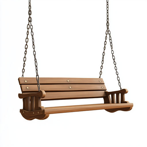 3D Garden Swing, flat white background, isolated clipart