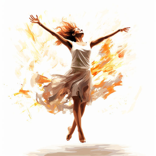 Joy clipart in the style of Chiaroscuro Art, on white background