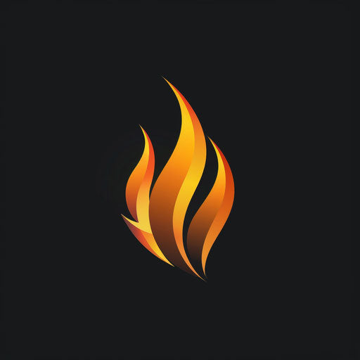 Simple yet impactful fire motif logo, embodying energy and transformation, with space for text