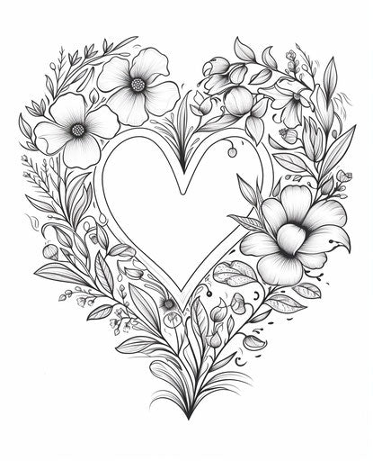 A heart of flowers in the shape of a heart