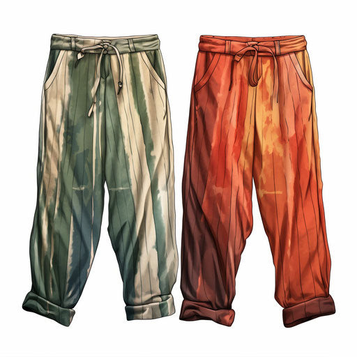 Pants clipart in the style of Chiaroscuro Art, on a white background