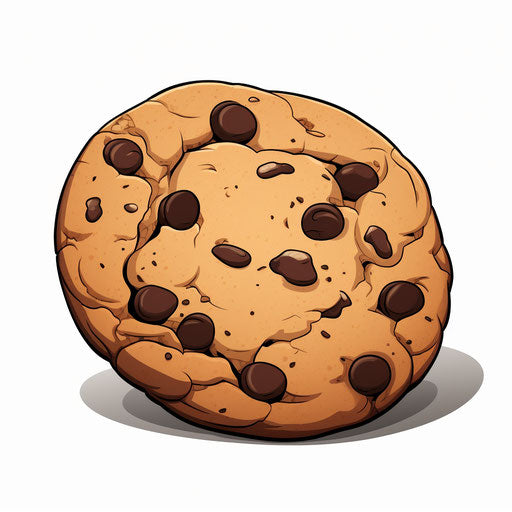 Minimalist chocolate chip cookie clipart on white background