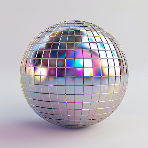 Realistic disco ball clipart on flat white background