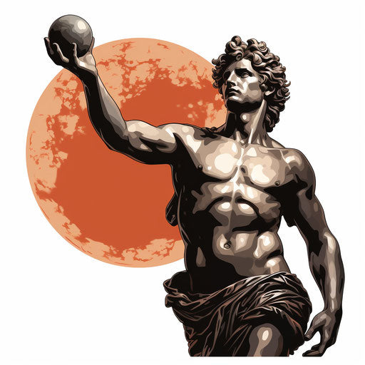 Mercury clipart in the style of Chiaroscuro Art, on white background