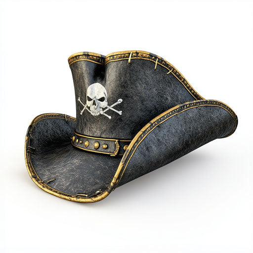 3D pirate hat on flat white background