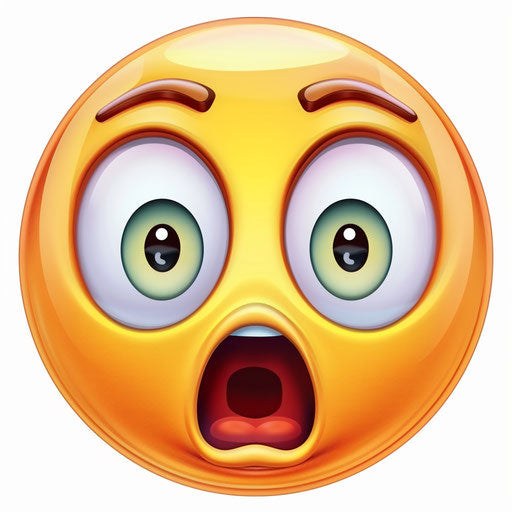 Shocked emoji clipart on white background