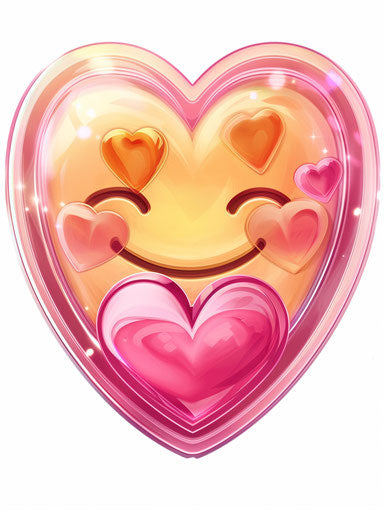 Pink heart on amber background in 3:4