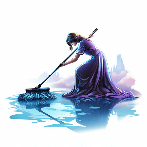 Cleaning clipart in the style of Chiaroscuro Art, on white background