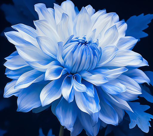 Blue flower in monochrome, pastel color, comfy style