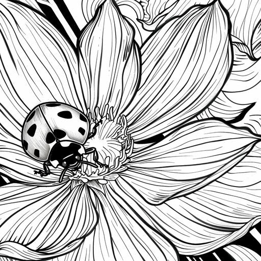 Ladybug on flower petal