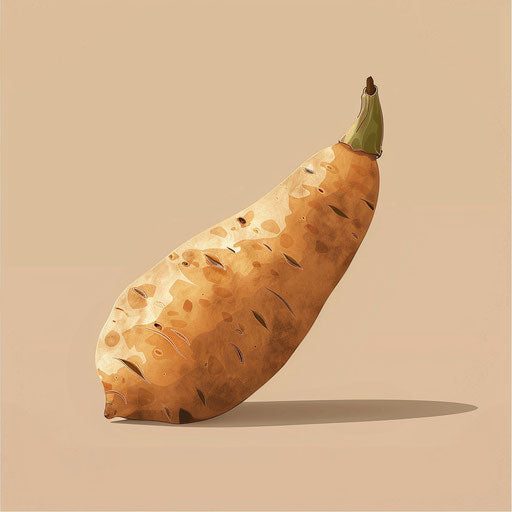 Realistic yam clipart with flat random background