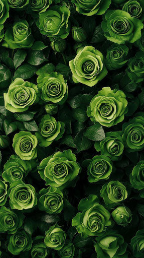 Green rose wallpaper, pattern of green roses