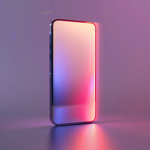 Smartphone clipart in photo realistic style with a flat random background, ethereal glow and soft edges