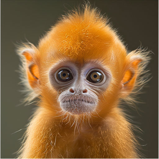 Adorable monkey with big eyes and a curious look