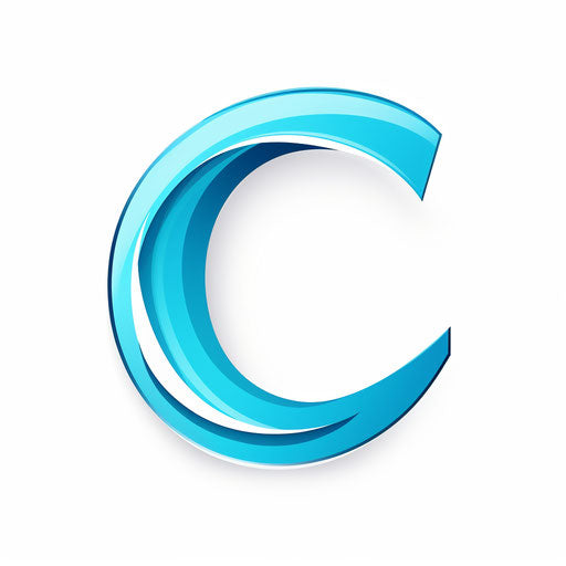 Minimalist style clipart of the letter c, on white background