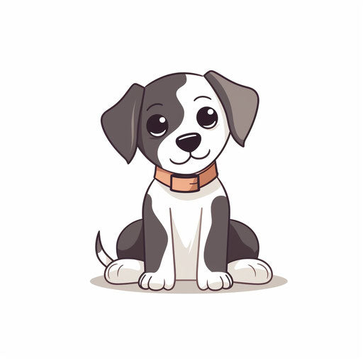 Cute dog in Minimalist style, on white background