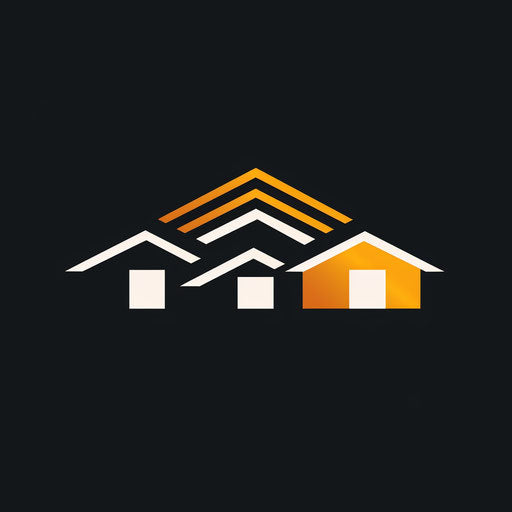 Dynamic real estate logo with strong contrast and powerful design