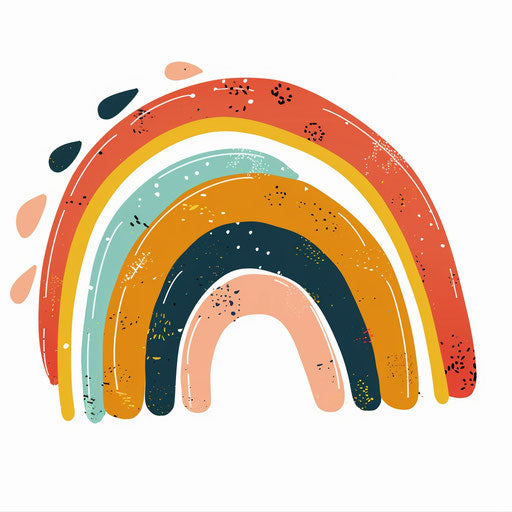 Vibrant and colorful rainbow tattoo sketch