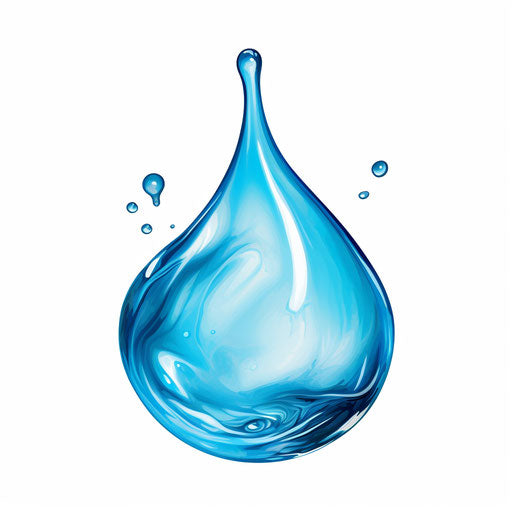 Water drop in Oil painting style, on white background