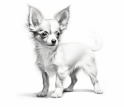 Chihuahua Puppy Realism Black and White