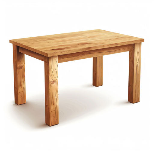 Realistic table clipart on flat white background