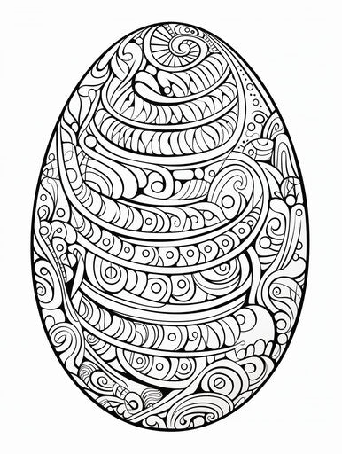 Easter Egg in Sinuous Lines and Positive/Negative Space