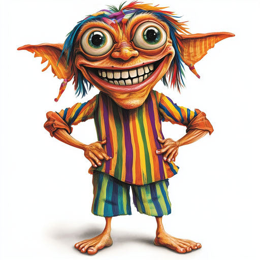 Humorous caricature of a house clipart with human characteristics