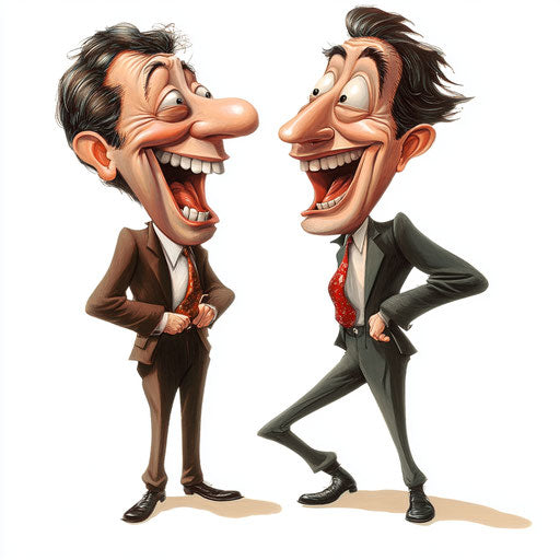 Humorous cartoon of a conversation with exaggerated human characteristics