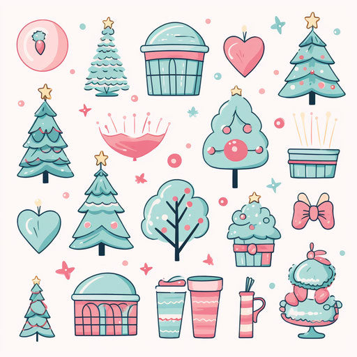 Holiday clip art in the style of Pastel Colors Art